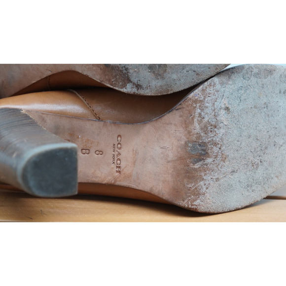 Coach Labelle British Tan New Calf Leather Heel Booties Womens 8B - Picture 12 of 13